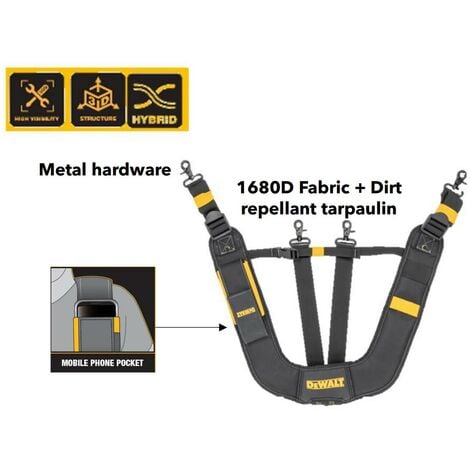 Dewalt DWST40901-1 Heavy Duty Padded Professional Polyester Suspenders Belt Rig