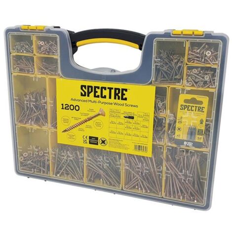 Spectre� Wood Screw Site Organiser 1200 Piece - FOROPSP1200Y