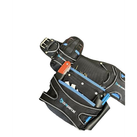 BAP Heavy Duty Toolbelt 5 PC Pouch Holster Tool Belt Set and Hammer Holder Black