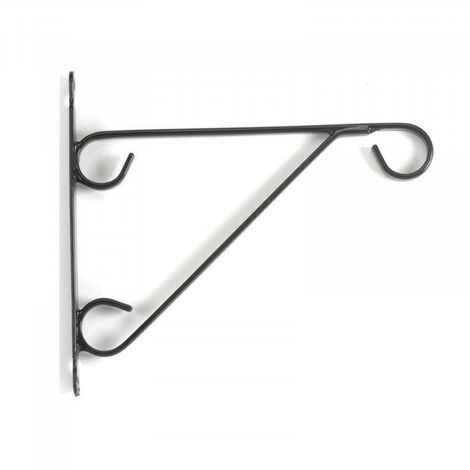 Smart Garden 14 / 16 Inch Metal Hanging Basket Wall Bracket Black 6040061