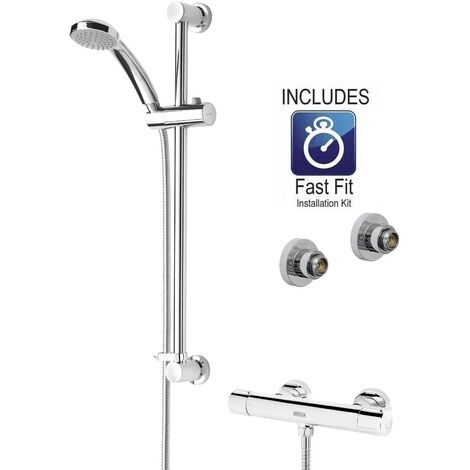 Bristan Frenzy Bar Mixer Shower Thermostatic Chrome Exposed Cool Touch Bar + Kit (1/5)