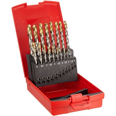 Dormer A095201 201 A002 HSS TiN Coated Jobber Drill Bit Set of 19 1-10.0 x 0.5mm (1/2)