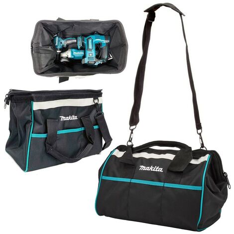 Makita 14"" 36cm Open Mouth LXT ToolBag Tool Bag Holdall Blue + Shoulder Strap (1/5)