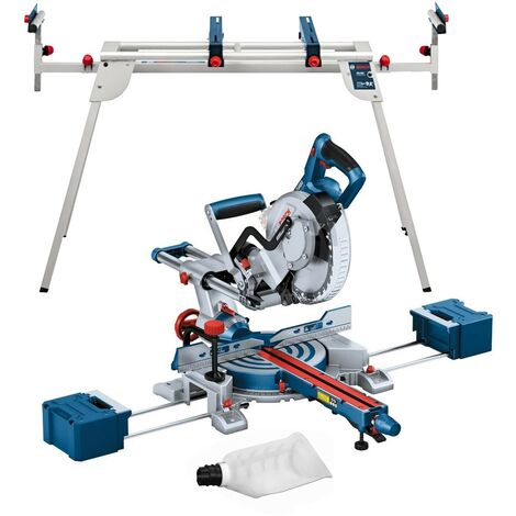 Bosch GCM18V-216D 18V BITURBO Cordless Double Bevel Mitre Saw 216mm + Leg Stand