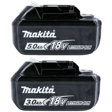 Genuine Makita 18V Batteries - 1x 5.0Ah BL1850 1x 3.0Ah BL1830 LXT Star Battery
