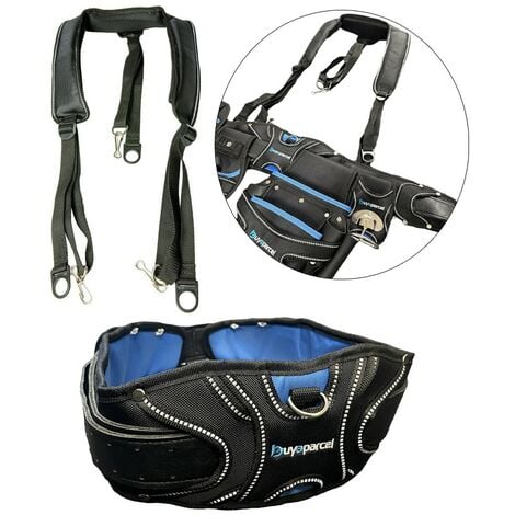 BAP Heavy Duty Champion Tool Belt Pouch Holster Black Padded Leather + Braces