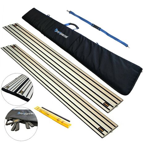 2 x DeWalt DWS5022 1.5m Guide Rail for DWS520 Plunge Saws & Connector + Tool Bag