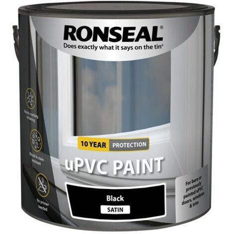 Ronseal 39395 uPVC Paint Black Satin 2.5 litre RSLUPVCBS25L