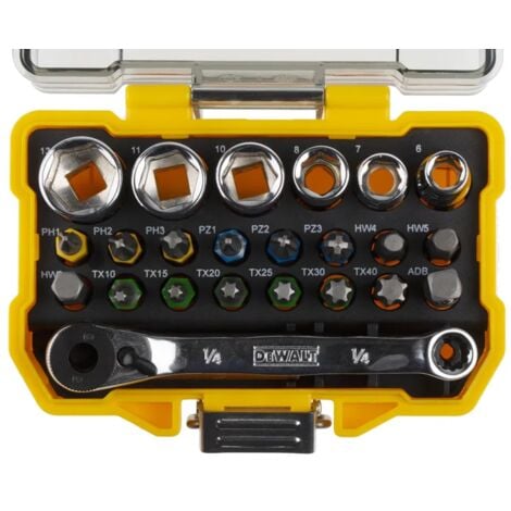 Dewalt DT71516 24 Piece Socket Ratchet Wrench Screwdriver Bit Set PZ2 PH2 TORX