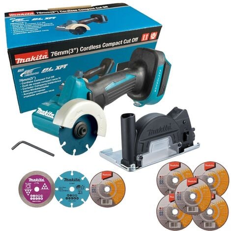 Makita DMC300Z 18V LXT Brushless 76mm Compact Cut Off Saw + 9 Blades Inc Carbide