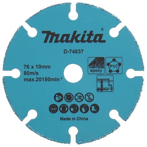 Makita D-74837 76mm x 10mm TCG Cutting Tungsten Carbide Blade - DMC300 Cutter (1/2)