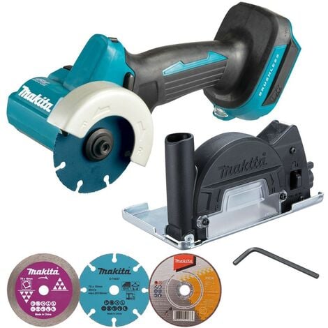 Makita DMC300Z 18V LXT Brushless 76mm Compact Cut Off Saw + 3 Blades + Makpac
