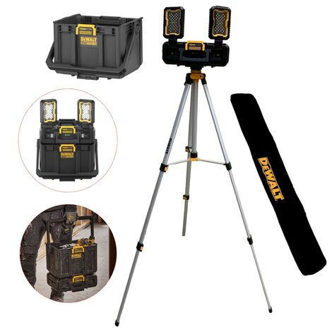 Dewalt DWST08061-1 Toughsystem 2 Half Width LED Task Light Tote + DE0881 Tripod (1/5)