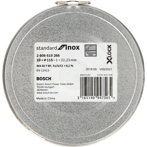 Bosch PRO 115mm x 1mm x 22.23mm X-LOCK Inox Metal Cutting Discs 10PK ...