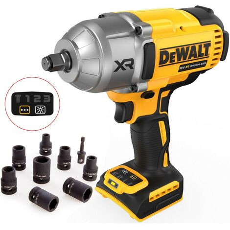 Dewalt 18v DCF900N XR High Torque Impact Wrench 1/2"" 1396Nm Bare +9PC Socket Set (1/5)