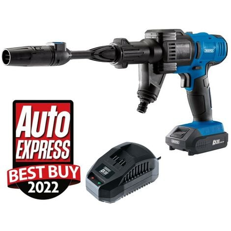 Draper 97533 Portable Cordless Pressure Washer 20v Battery Powered Jet Wash Gun