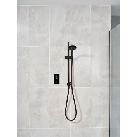 Triton ENVi Wired Thermostatic Electric Shower 10.5KW Riser Rail Black
