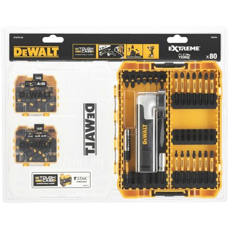 Dewalt 80PC Set - Impact Driver Right Angle Drill Attachment 1/4"" Hex ...
