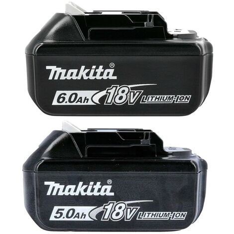 Genuine Makita 18V Batteries - 1x 6.0Ah BL1860 1x 5.0Ah BL1850 LXT Star Battery