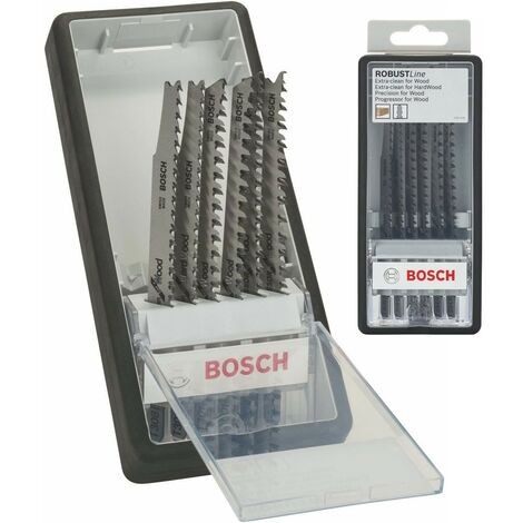 Bosch 6 Piece Robust Line Jigsaw Blade Set Wood Expert T Shank + Case 2607010572