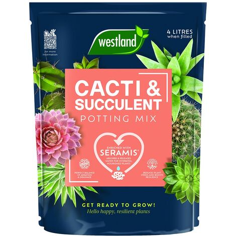 Westland Cacti Cactus Succulent Potting Mix Compost Indoor Plant 4L Seramis (1/2)