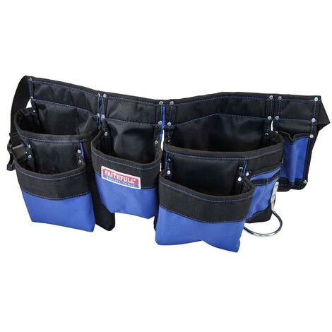 Faithfull Double Tool & Nail Pouch Bag 2100D Nylon FAIDTNPN (1/5)