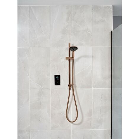 Triton ENVi Wired Thermostatic Copper Electric Shower 9.0KW Riser Rail Kit