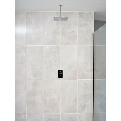 Triton Envi 9.0Kw Thermo Matt Silver Electric Shower c/w Ceiling Fed Fixed Head