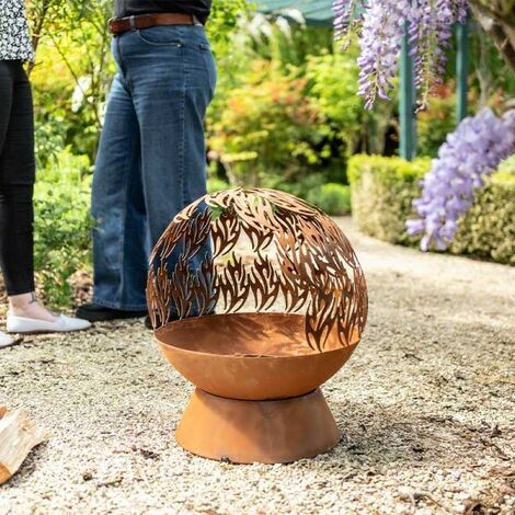 Smart Garden Havana Fuego Fire Globe Sphere Fire Pit Basket Bowl Heater