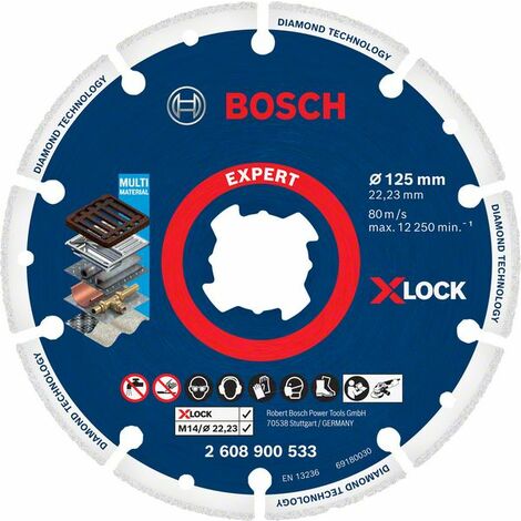 Bosch Expert X-LOCK Diamond Metal Wheel Saw Multi Material Cutting Disc 125mm (1/5)