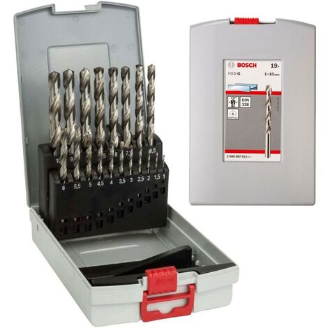 Bosch PRO 19 Piece HSS-G ProBox Metal Drill Bit Set 1 - 10mm Steel Iron + Case
