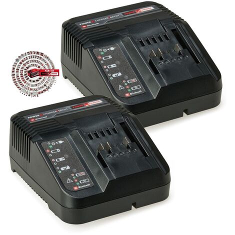 Einhell 18v / 36v Power X-Change Twin Charger Pack PXC 3ah 30 Min Dual Charging (1/5)
