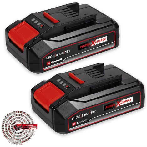 Einhell 2x 2.5Ah 18V Battery Power X-Change PXC Rechargeable Dust Resistant LED (1/5)