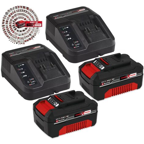 Einhell 18v 36v Power X-Change Kit 2x Battery 2x 3ah