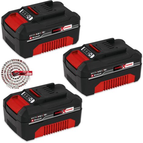 Einhell 3 X 4.0Ah 18V Battery Power X-Change PXC Rechargeable Dust Resistant LED (1/5)
