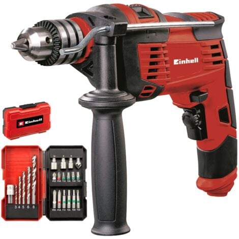 Einhell TC-ID 1000 E Impact Corded Power Drill + Metal Chuck 240v + 22PC Bit Set