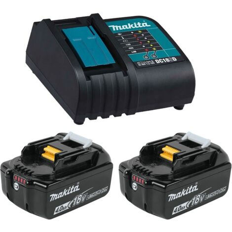 2x Genuine Makita 18V 4.0Ah LXT Lithium Battery BL1840 + DC18SD 240v Charger (1/5)