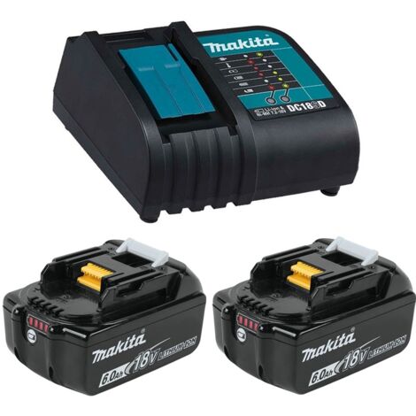 2x Genuine Makita 18V 6.0Ah LXT Lithium Battery BL1860 + DC18SD 240v Charger