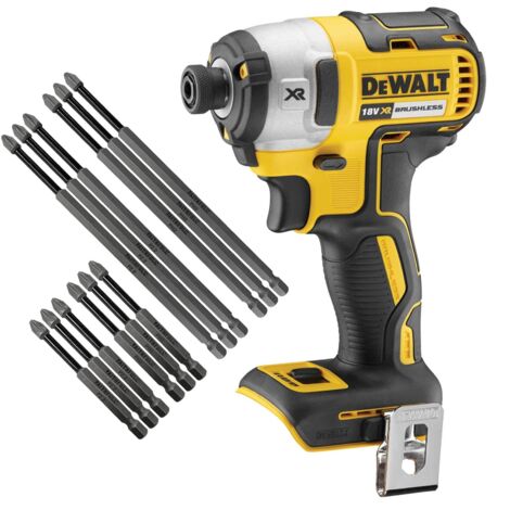 Dewalt DCF887N 18V Brushless XR G2 3 Speed Impact Driver + 12 Piece Long Bit Set (1/5)