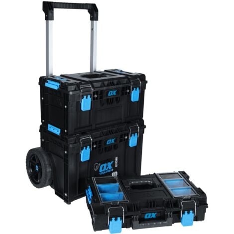 Ox Pro Tooltrek Modular Deep Tool Box + Wheeled Box + Shallow Box + x2 Organiser