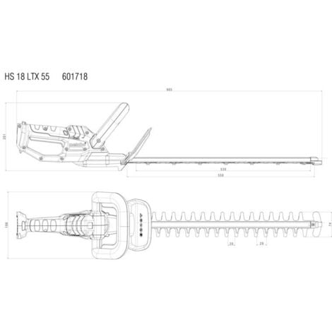 Metabo 601718850 55cm Hedge Trimmer Hedge Cutter 18V Bare Unit HS 18 LTX 55
