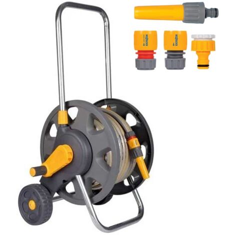 Hozelock 45m Free Standing Garden Hose Cart 20m Hose Pipe Connectors 2489