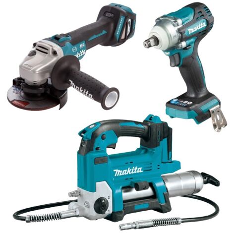 Makita Farmers Package 18v Grease Gun LXT + Brushless Grinder + Impact Wrench (1/5)