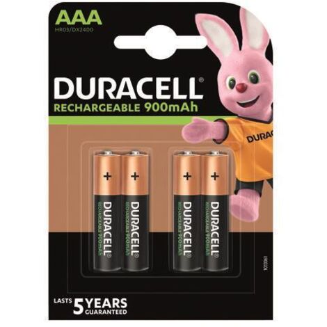 Duracell S5272 AAA Cell 750Mah Rechargeable Batteries (Pack 4) DURS5272