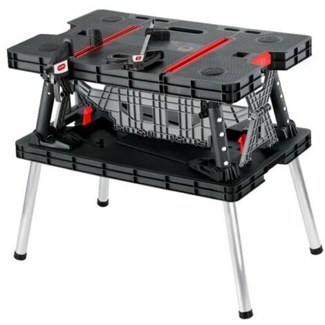 Keter folding work table 237005 – 450kg max load – 85cm height – 2 adjustable clamps for secure positioning – Lightweight and portable (1/5)