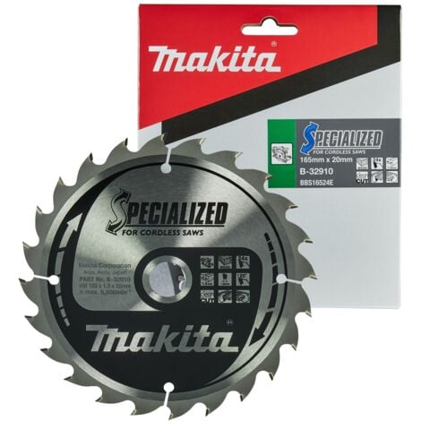 Makita B-09173 165mm x 20mm 24 Teeth Cordless Circular Saw Blade ...