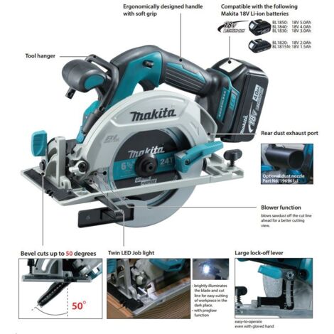 Makita DHS680Z 18v Lithium Brushless Circular Saw 165mm Bare + Specialized Blade