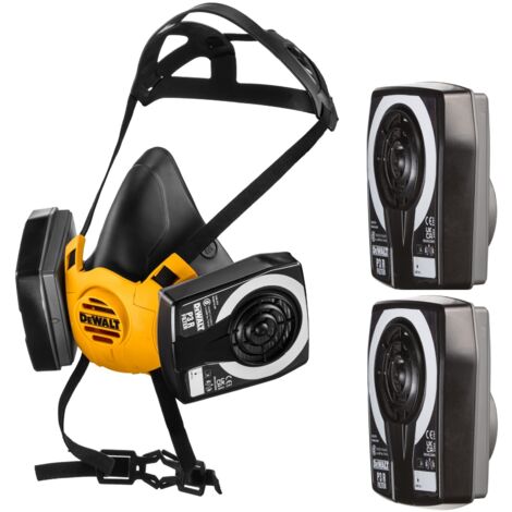 Dewalt P3 Half Mask Respirator Medium Face Dust Mask with Extra P3 Filters (1/5)