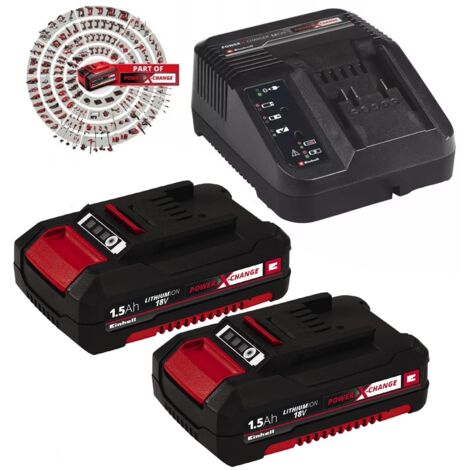 Einhell 18v Power X-Change PXC Starter Kit - 2x 1.5Ah Battery + Charger Ozito (1/5)