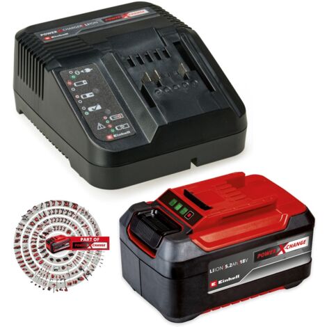 Einhell 5.2Ah PLUS 18V Battery Power X-Change Starter Kit + 3ah PXC Charger LED (1/5)